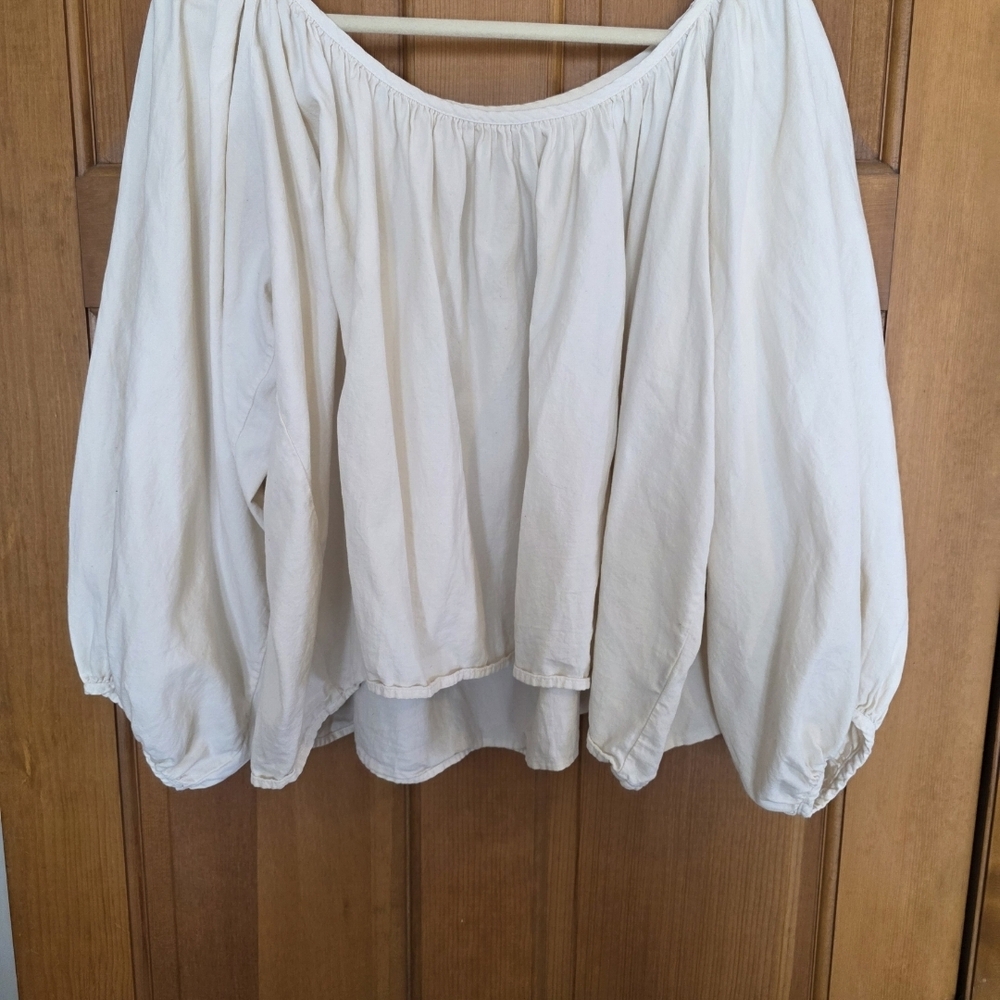 Rudy Jude Cream Off-Shoulder Peasant Top